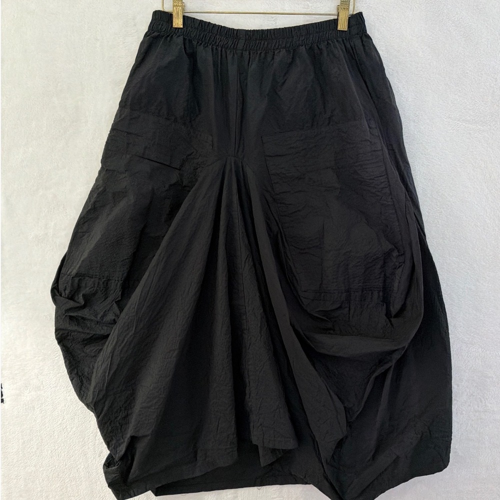 Dress To Kill Black Bubble Skirt Lagenlook Avant-Garde Textured Made in USA Sz 1